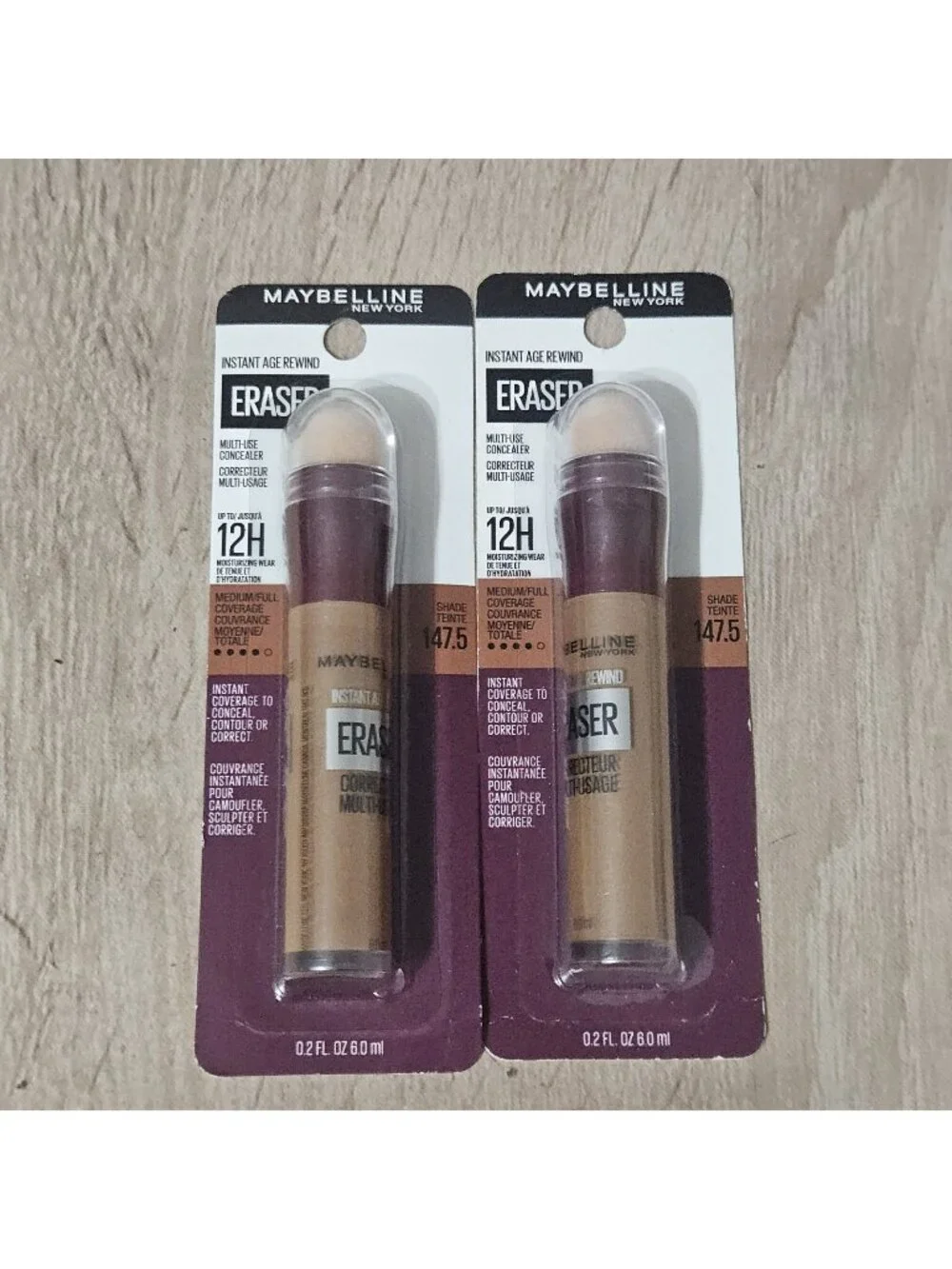 Lot of 2 Maybelline Instant Age Rewind Eraser  # 147.5 0.2 oz. each NEW